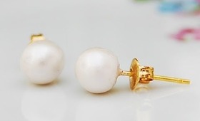 Pearls earrings and ring using polymer clay!