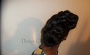 Faux-Hawk Twisted Updo Hairstyle on Relaxed Hair