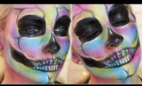 Rainbow Skull Halloween Tutorial | Katie Snooks