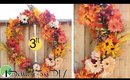 $1 Wreath Making! 3 FEET TALL - Fall Decor Ideas!