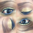Gold & Blue Eye Makeup 