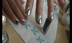 simple eyecatching black white and silver nail art tutorial for long and short nails