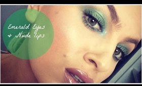 EMERALD EYES & NUDE GLOSSY LIPS | LoveFromDanica