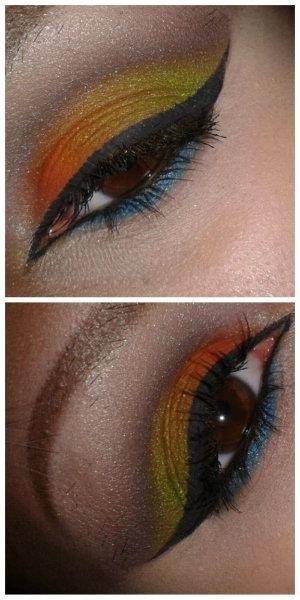 the point messed up a bit! sorry. :D For the brown I used a matte eyeshadow by MUA :)