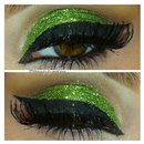 Green Glitter Makeup Look