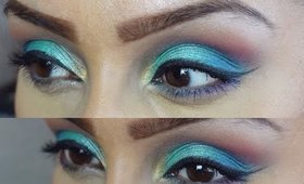 Eid 2014 Party Makeup Teal Royal Blue Pink || Raji Osahn