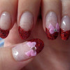 Glitter tip bow nails 