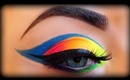 Neon Rainbow Makeup Tutorial inspired by Vintageortacky