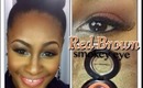 Red Brown Smokey eye + Using Ben Nye Topaz powder to set Highlight