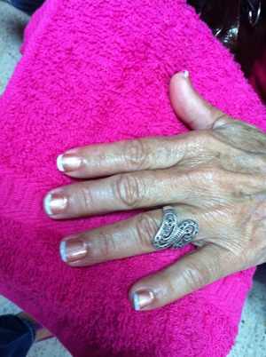 CND Shellac color French mani with iced capuccino & studio white :)