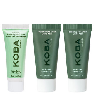 Light It Up Hydrating Face Cream, Touch Me Hand Cream, Bottom Up Foot Cream