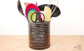 How to turn a can into a spoon holder or vase