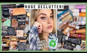 HUGE makeup declutter 2020! ♻️ powders, bronzers, fake tan & more!