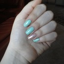 Turquoise and gold nails 