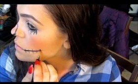 Last Minute Halloween Cute Scarecrow Makeup!
