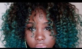 ♡ Sexy Green/Blue Curly Afro | Yolissa Hair