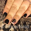 Black Valentines Striped Nail Art