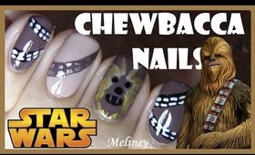 STAR WARS CHEWBACCA NAILS | FREE HAND NAIL ART DESIGN FOR HALLOWEEN
