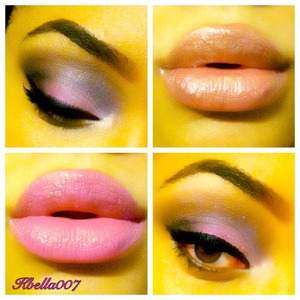 Shadows from UD Mariposa and Ammo palette
hot pink lipstick from nyx
Glitzy gloss from Milani 