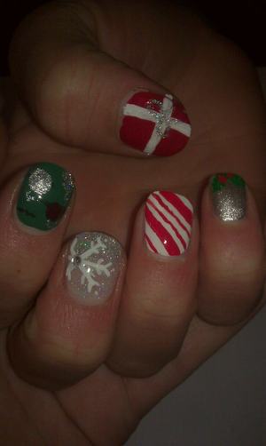 christmas nails for a client.