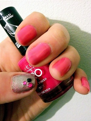 Rimmel Lycra Pro in Fancy Fuchsia and OPI Nail Lacquer in Your Royal Shine-ness with a little extra sparkle :)