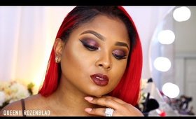 Valentines Day Makeup tutorial - Rasberry Chocolate eyes and dark lips- Queenii Rozenblad