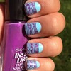 Turquoise and Purple Bandage Dress Nails