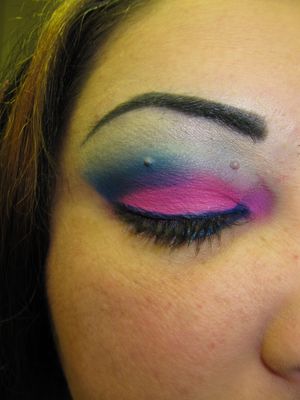 Milani Shocking Pink and MAC Electric EEL, ELF Blue eyeliner