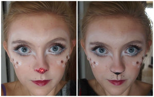 Here are the two variations of a Reindeer that I did for today's makeup. One is a regular reindeer and the other is Rudolph. 