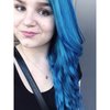 Blue haired freak by special effects 