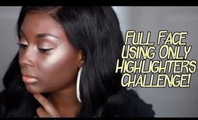 FULL FACE USING ONLY HIGHLIGHTERS Challenge | Makeupd0ll