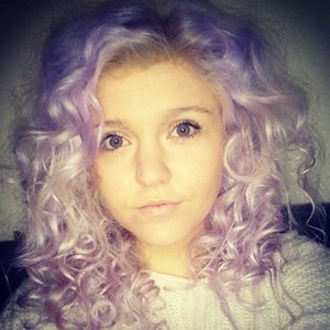 curly purple hair! 