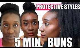 PROTECTIVE STYLES on 4C Natural HAIR | 3 UPDOS in under 5 MINS