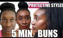 PROTECTIVE STYLES on 4C Natural HAIR | 3 UPDOS in under 5 MINS