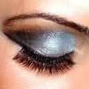  Dark Brown, Silver and Blue eyeshadow.
