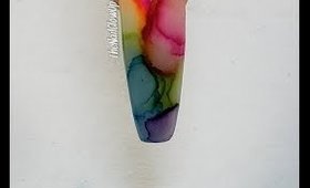 Rainbow Marble nail Design