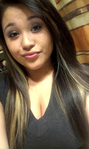 My natural hair color with some blonde in it. I miss my dark hair!