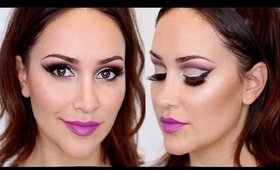Purple Lips+Shimmer Cut Crease