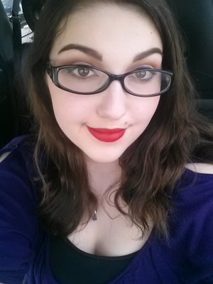 Decided to wear my glasses today,  and paired a purple winged liner with red lips! 