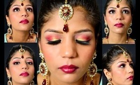 indian bridal makeup red gold eye makeup for wedding