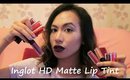 Inglot Matte HD Lip Tint Swatches | chiclydee