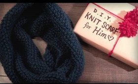 Holiday DIY ❄ Knit Scarf for Him (For Beginners)  | Enchantelle