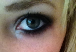 Black and silver shadows and black urban decay eyeliner! 