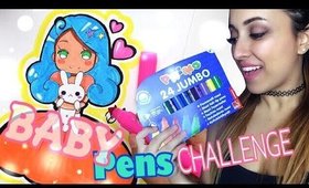 😱 CHALLENGE || USING BABY PENS 👶🍼