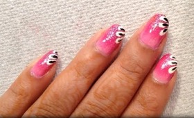 Easy Shaded Pink Rose Nail Art : Indian Makeup