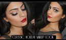 Classic Holiday Makeup Tutorial | Winged Eyeliner + Red Lips