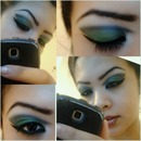 Green and black eye makeup