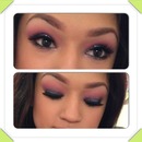 pink smoky eye & purple glitter :)