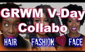 Valentine Day GRWM Collab | 4c Hair Twisted Bantu Knot Out Hairstyle 💝