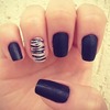 Matte black zebra nails!